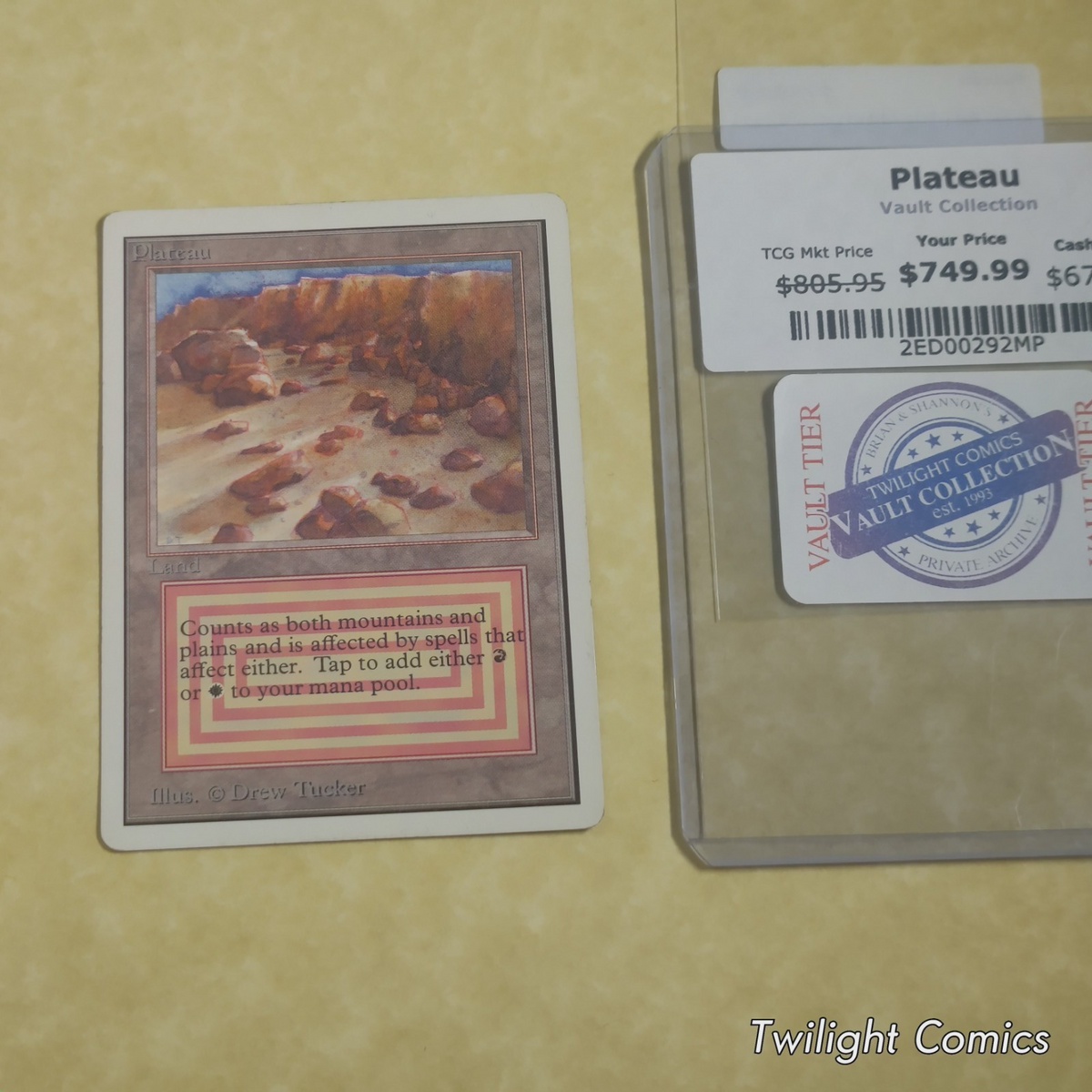 Original Art PLATEAU MP -- Unlimited MTG -- See Photos