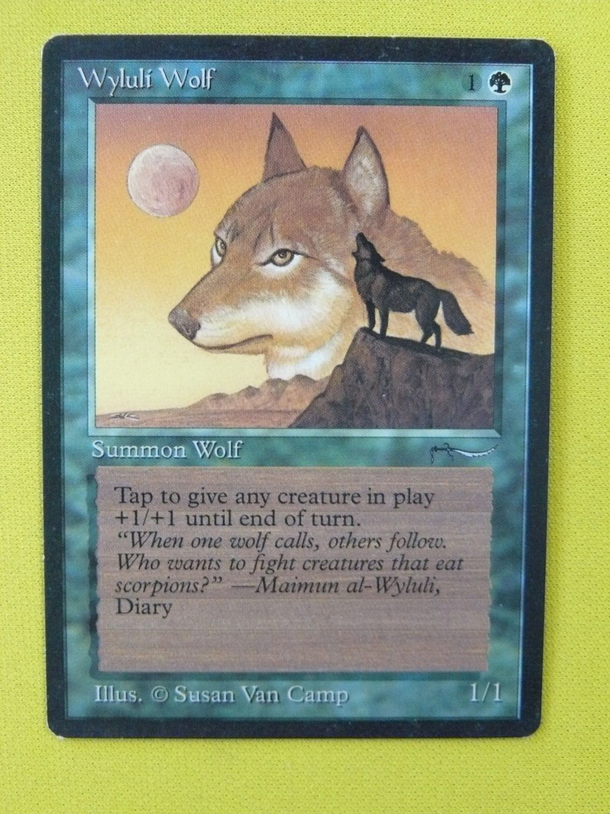 Wyluli Wolf - Common Green Creature - Dark Version - LP - Arabian Nights MTG