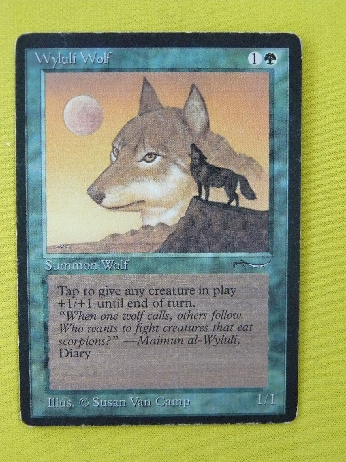 Wyluli Wolf - Common Green Creature - Light Version - MP/LP - Arabian Nights MTG