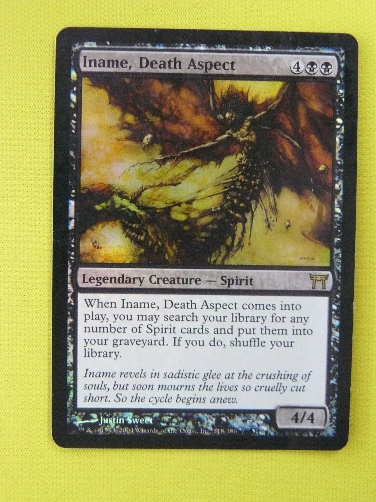 Iname Death Aspect - Rare Black Creature - FOIL - HP - Champions of Kamigawa MTG