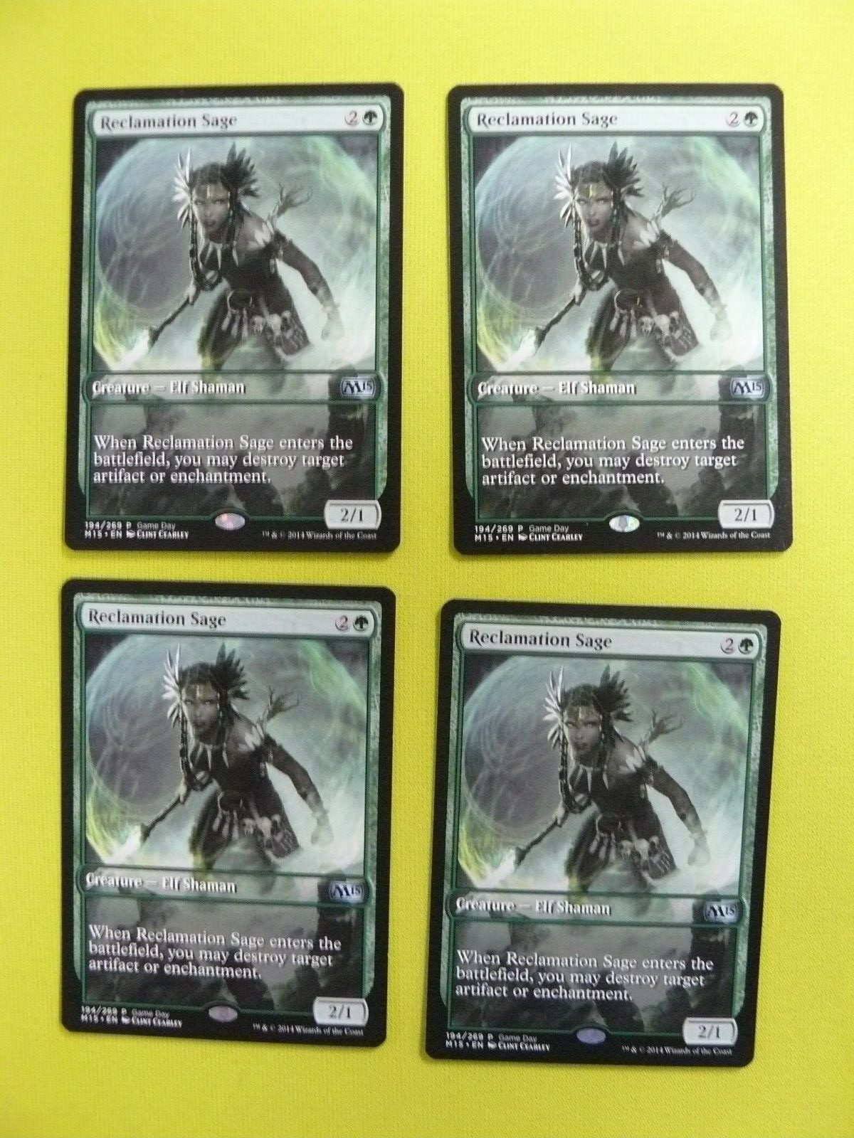 Reclamation Sage - Playset - Uncommon Green Creature - NM - Game Day Promo MTG