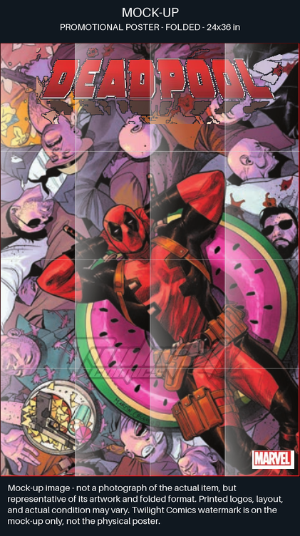 TaCOS standardized poster mock-up captions. Mock-up image—not a photograph of the actual item, but representative of its artwork and folded format. Printed logos, layout, and actual condition may vary. Twilight Comics watermark is on the mock-up only, not the physical poster. SHA256:d34dfe49da35a1b86801fccd8764bf7020543ff362e26f64306cddb03331a0d1