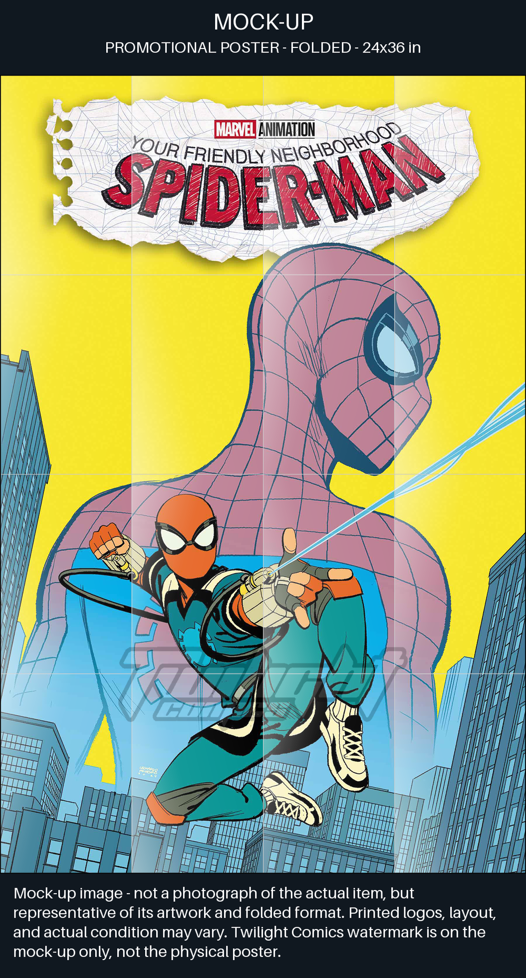 TaCOS standardized poster mock-up captions. Mock-up image—not a photograph of the actual item, but representative of its artwork and folded format. Printed logos, layout, and actual condition may vary. Twilight Comics watermark is on the mock-up only, not the physical poster. SHA256:08e92355d9002abca9d241261cb660e258886e84102d5e50418b5b7bca0f0467