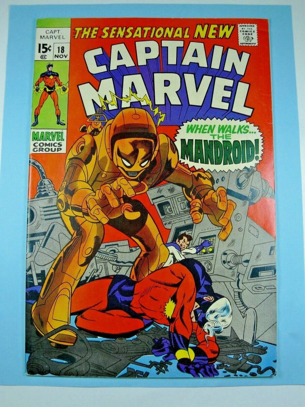 Captain Marvel #18 - Carol Danvers gets powers 1st Mandroid - VG/FN - Marvel A