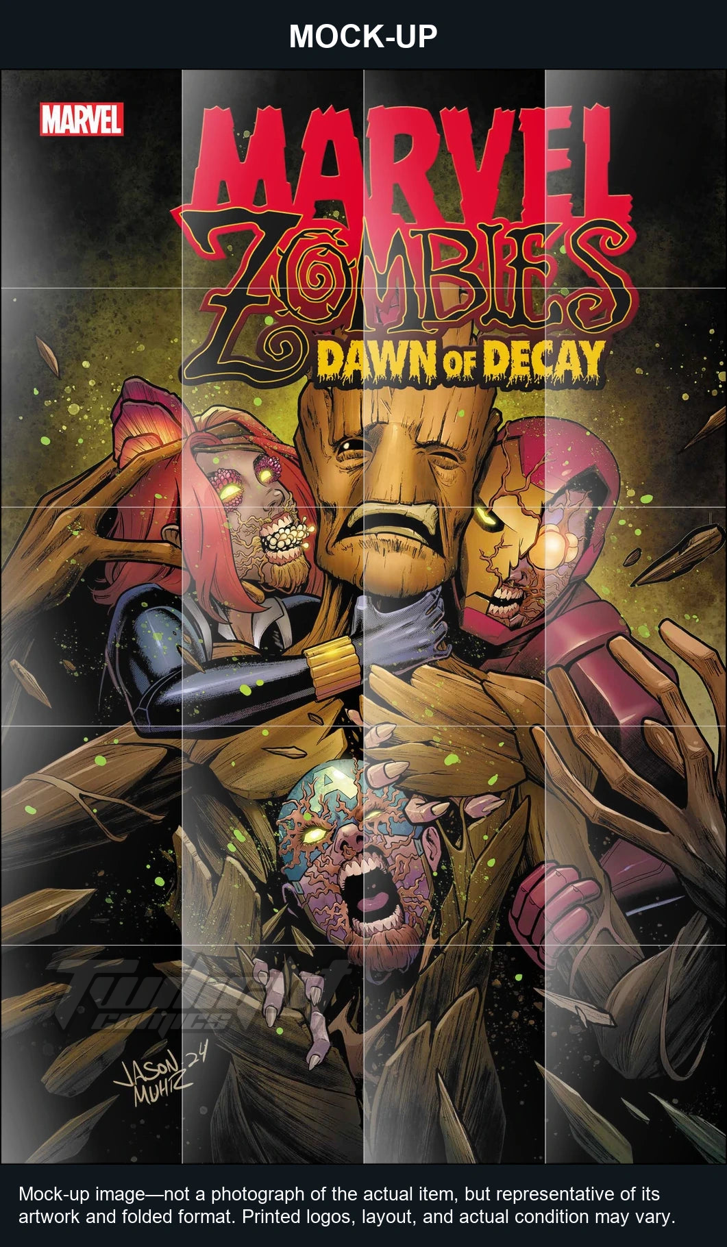 Mock-up image—not a photograph of the actual item, but representative of its artwork and folded format. Printed logos, layout, and actual condition may vary. Twilight Comics watermark is on the mock-up only, not the physical poster.